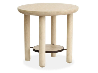 Sunset Cove Round End Table natural wood with four legs and shelf by Unique Piece Furniture on Tampa Home & Garden Store