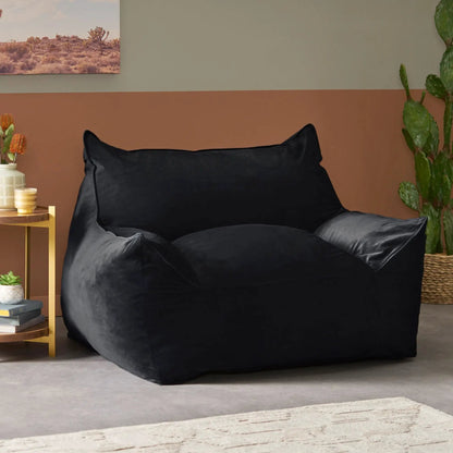 Allea Velveteen Bean Bag Chair Midnight Blue