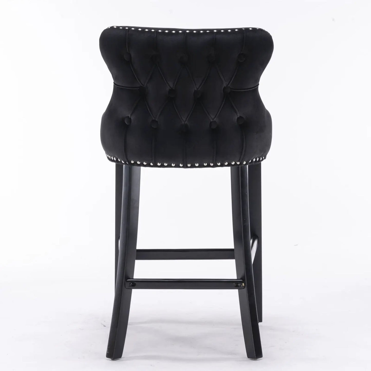Contemporary Wing-Back Barstools with Tufting