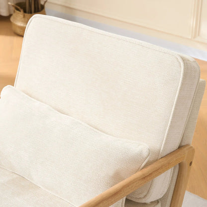 Upholstered Living Room Chair With Lumbar Cushion