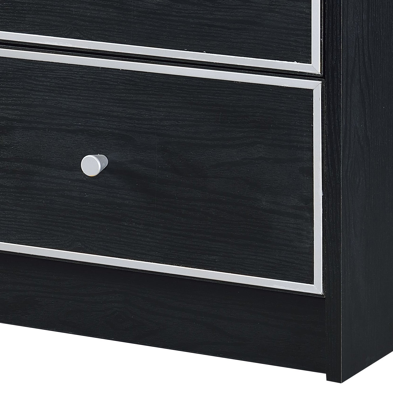 Modern black nightstand with silver knob and white trim by HouseOfZazla on Tampa Home & Garden Store