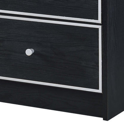 Modern black nightstand with silver knob and white trim by HouseOfZazla on Tampa Home & Garden Store