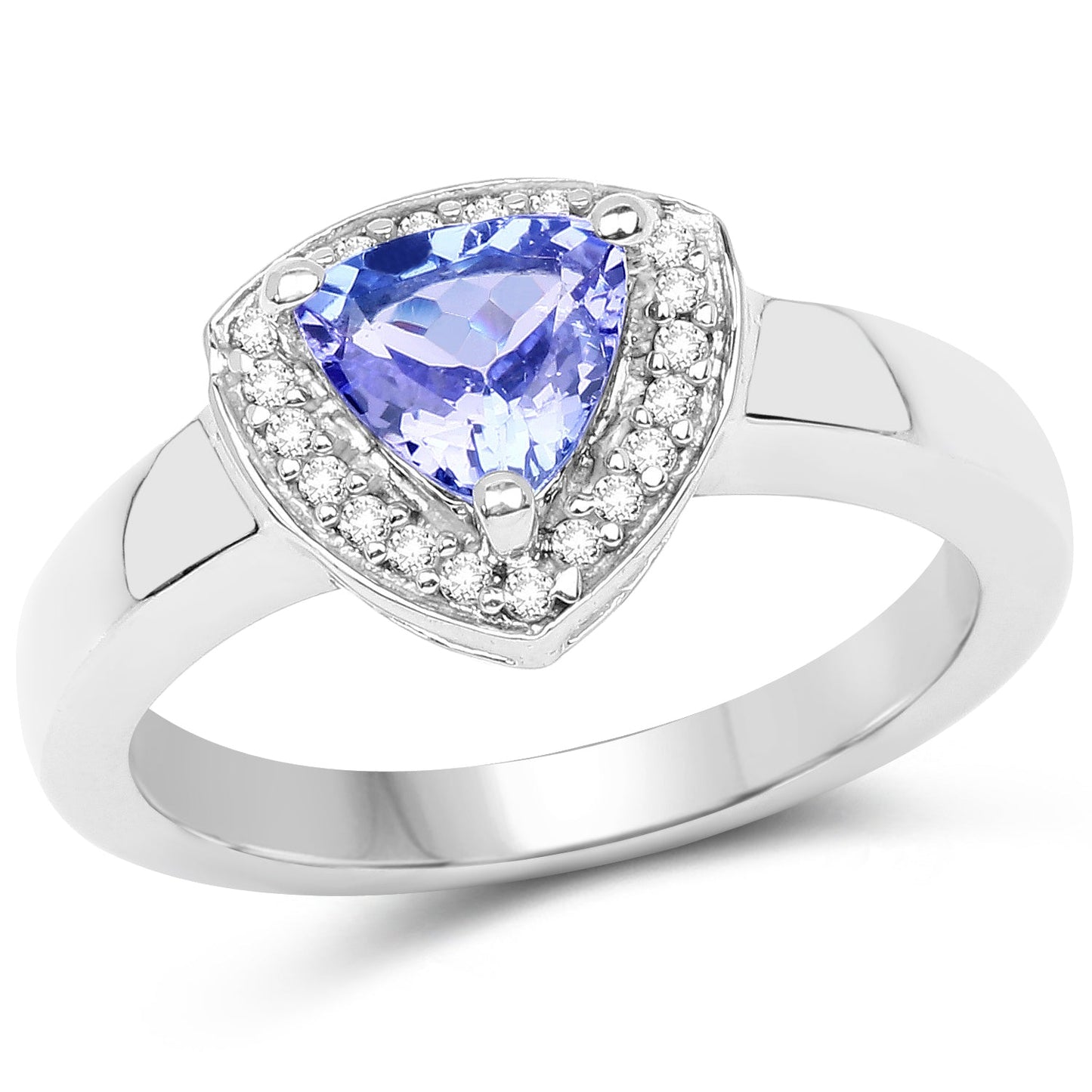 Ring 0.87ct tanzanite with white topaz halo in 925 sterling silver, Bids.com on Tampa Home & Garden Store