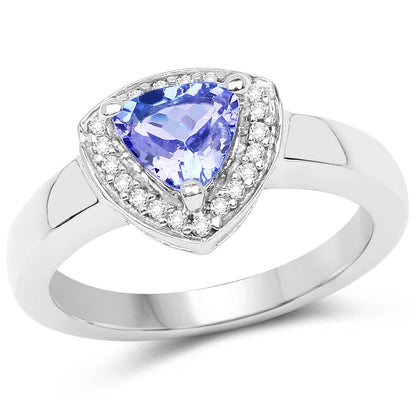 Ring 0.87ct tanzanite with white topaz halo in 925 sterling silver, Bids.com on Tampa Home & Garden Store