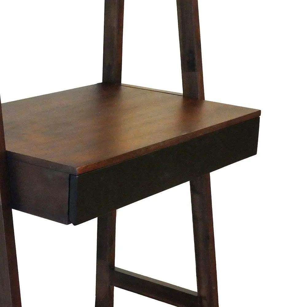 Ladder Desk and Shelf In Natural Wood Finish