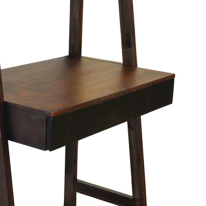 Ladder Desk by HouseOfZazla in natural brown wood with integrated drawer on Tampa Home & Garden Store
