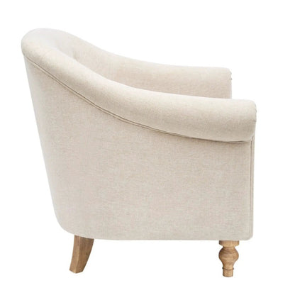 Fayette Tufted Accent Arm Chair in Cream