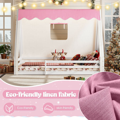 Twin Size House Floor Bed With Tent And Light