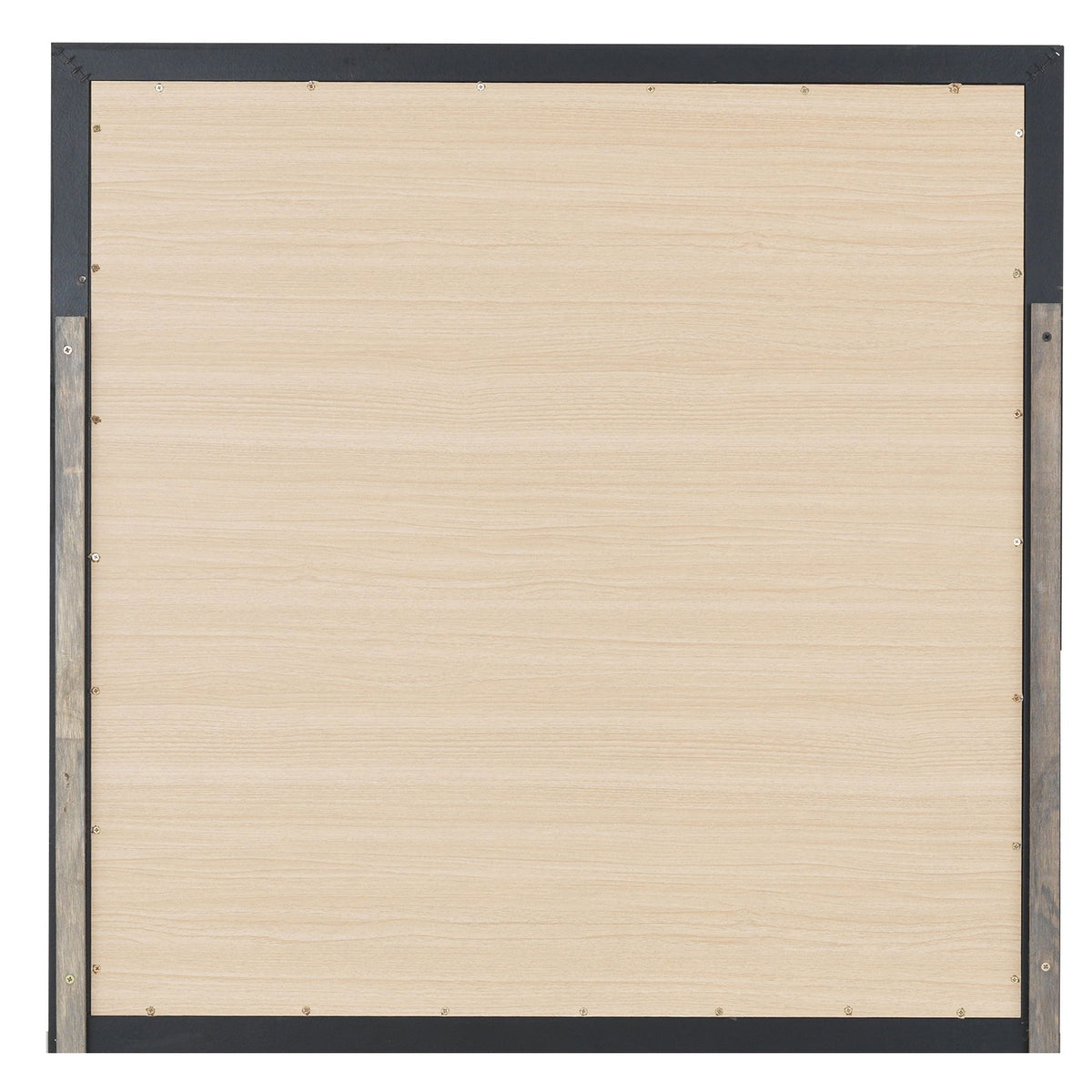 Primo Square Wall Mirror back view with black frame and natural wood backing, HouseOfZazla on Tampa Home & Garden Store