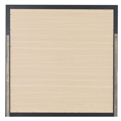 Primo Square Wall Mirror back view with black frame and natural wood backing, HouseOfZazla on Tampa Home & Garden Store