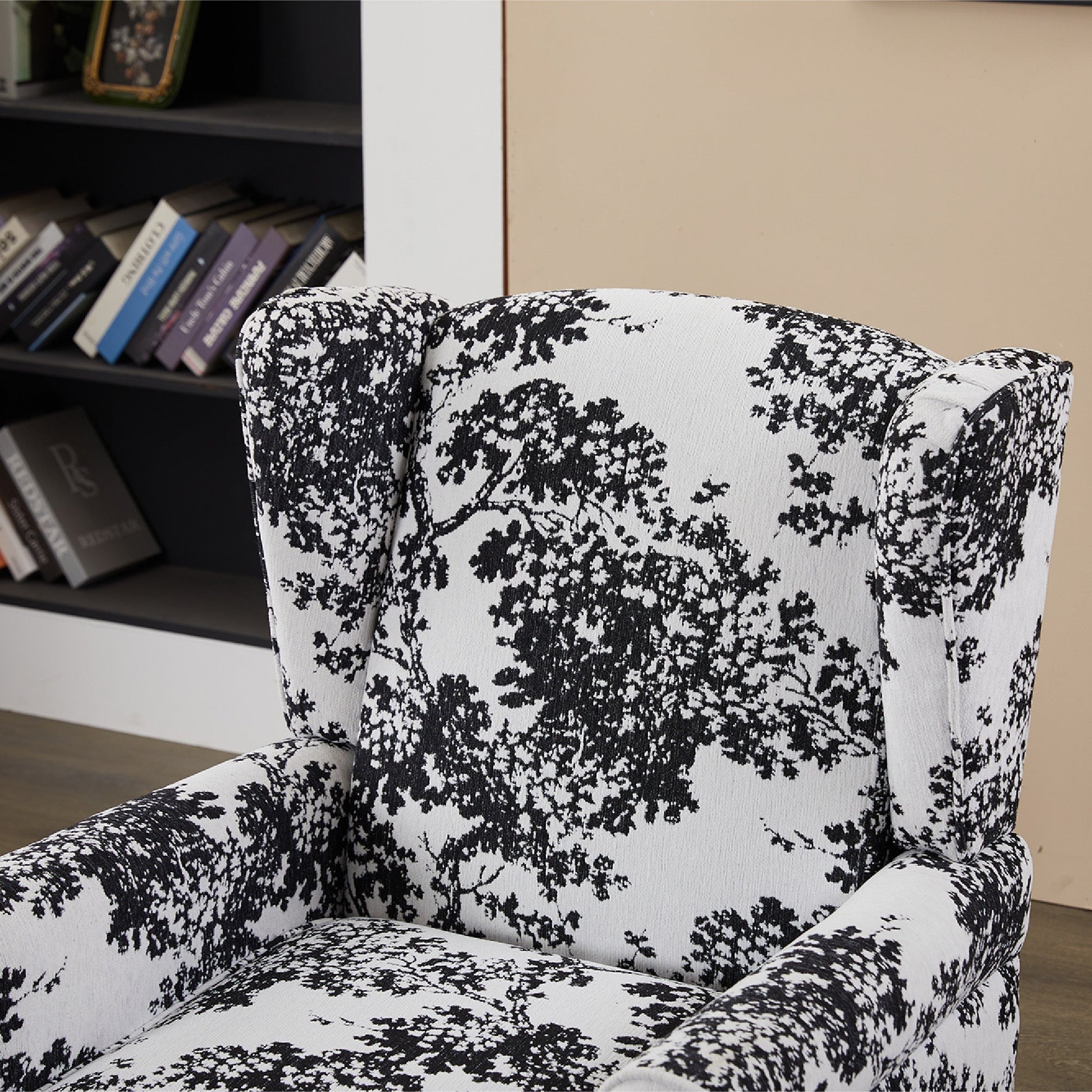 Coffee Table & Armchair Set accent chair in black and white pattern by HouseOfZazla on Tampa Home & Garden Store