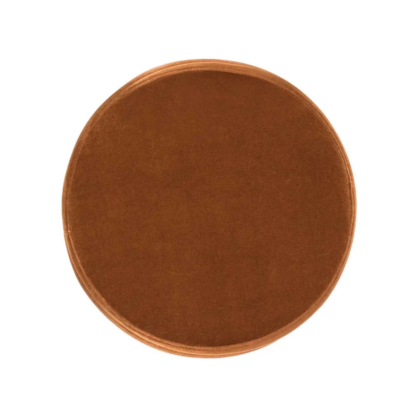 Fuji oversized round storage ottoman in warm brown suede fabric on Tampa Home & Garden Store