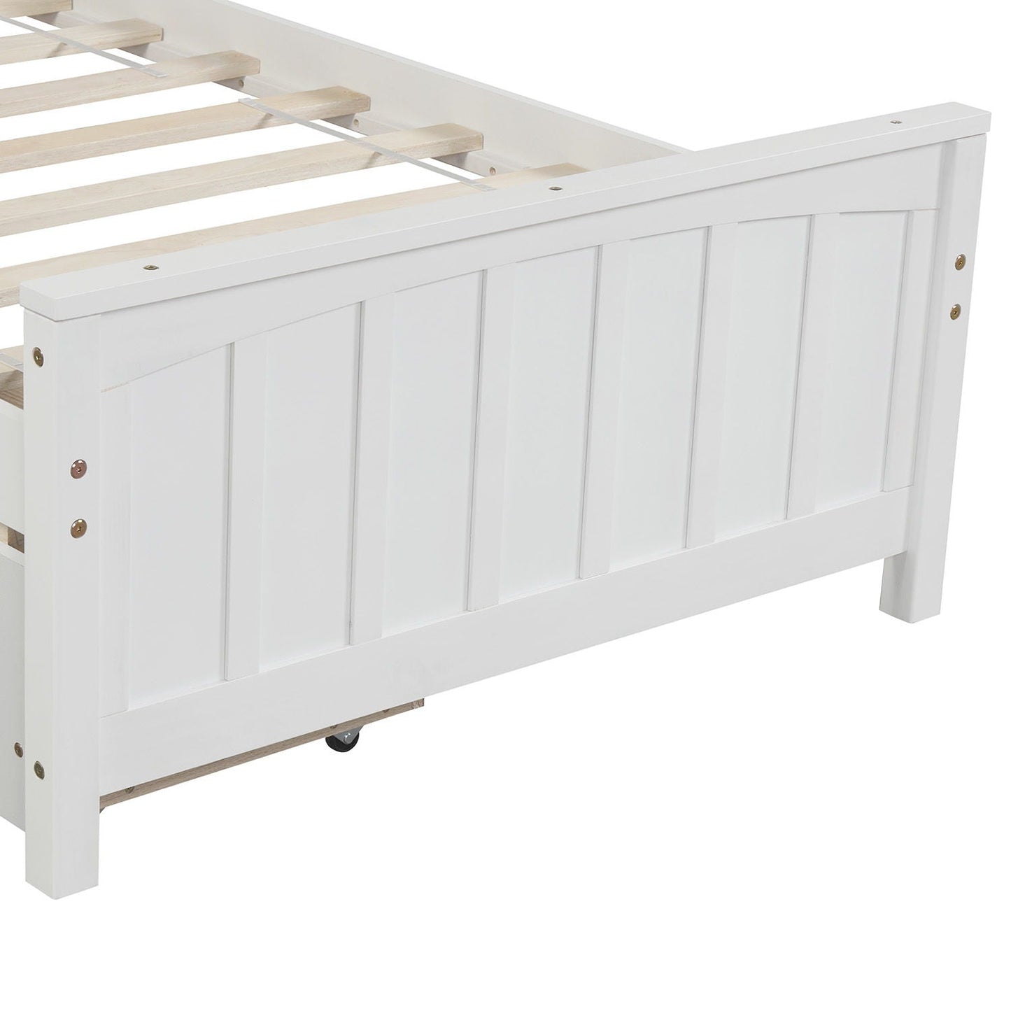 Solid Wood Platform Bed and Two Storage Drawers