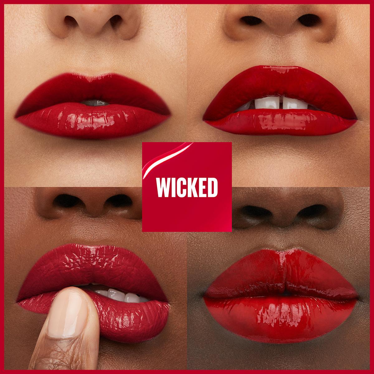 Lipstick Wicked red vinyl ink on lips collage with high-shine, long-lasting finish on Tampa Home & Garden Store