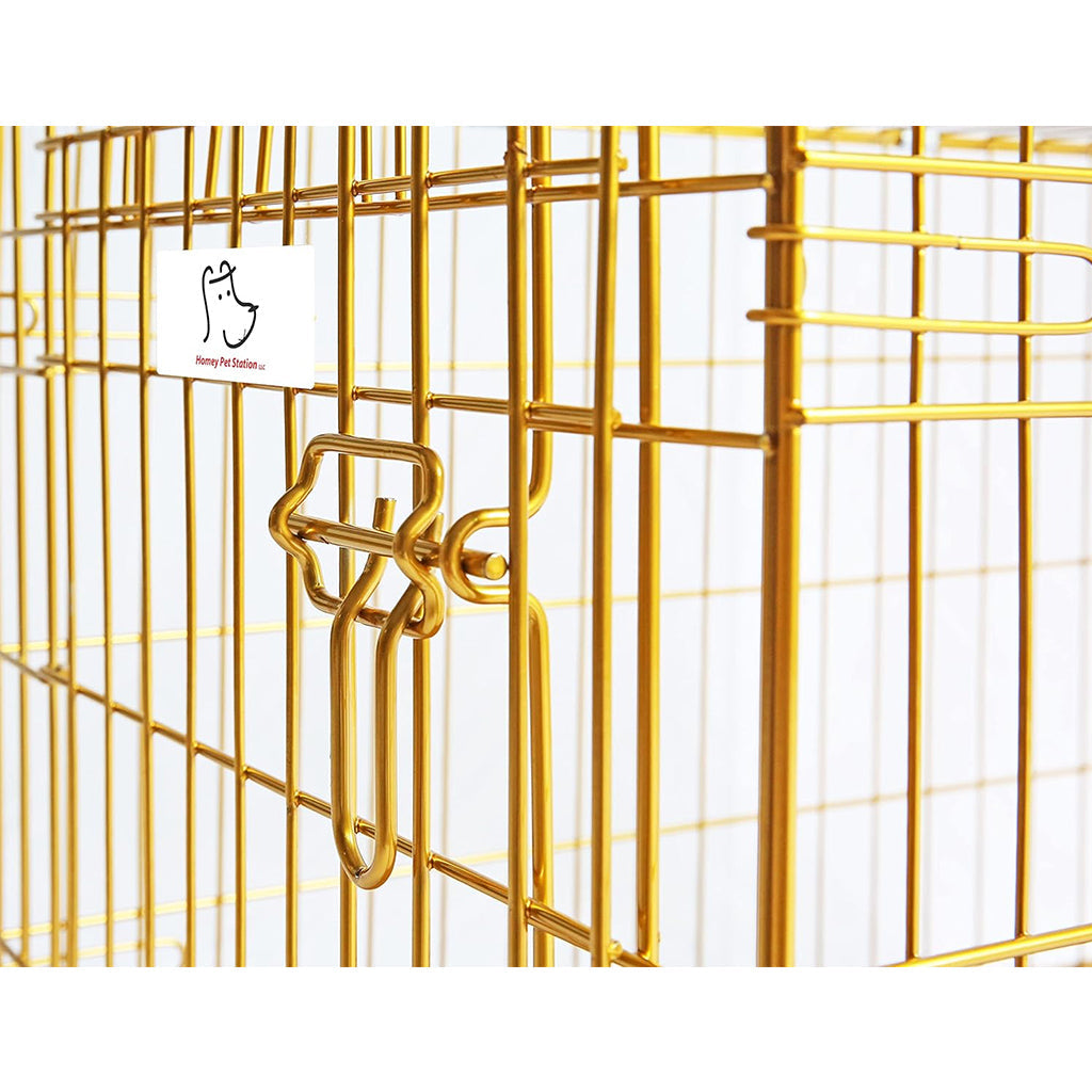 24-42" Collapsible Copper Gold Dog Crate GLD24-42 - Tampa Home & Garden Store