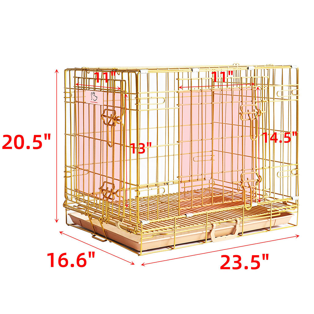 24-42" Collapsible Copper Gold Dog Crate GLD24-42 - Tampa Home & Garden Store