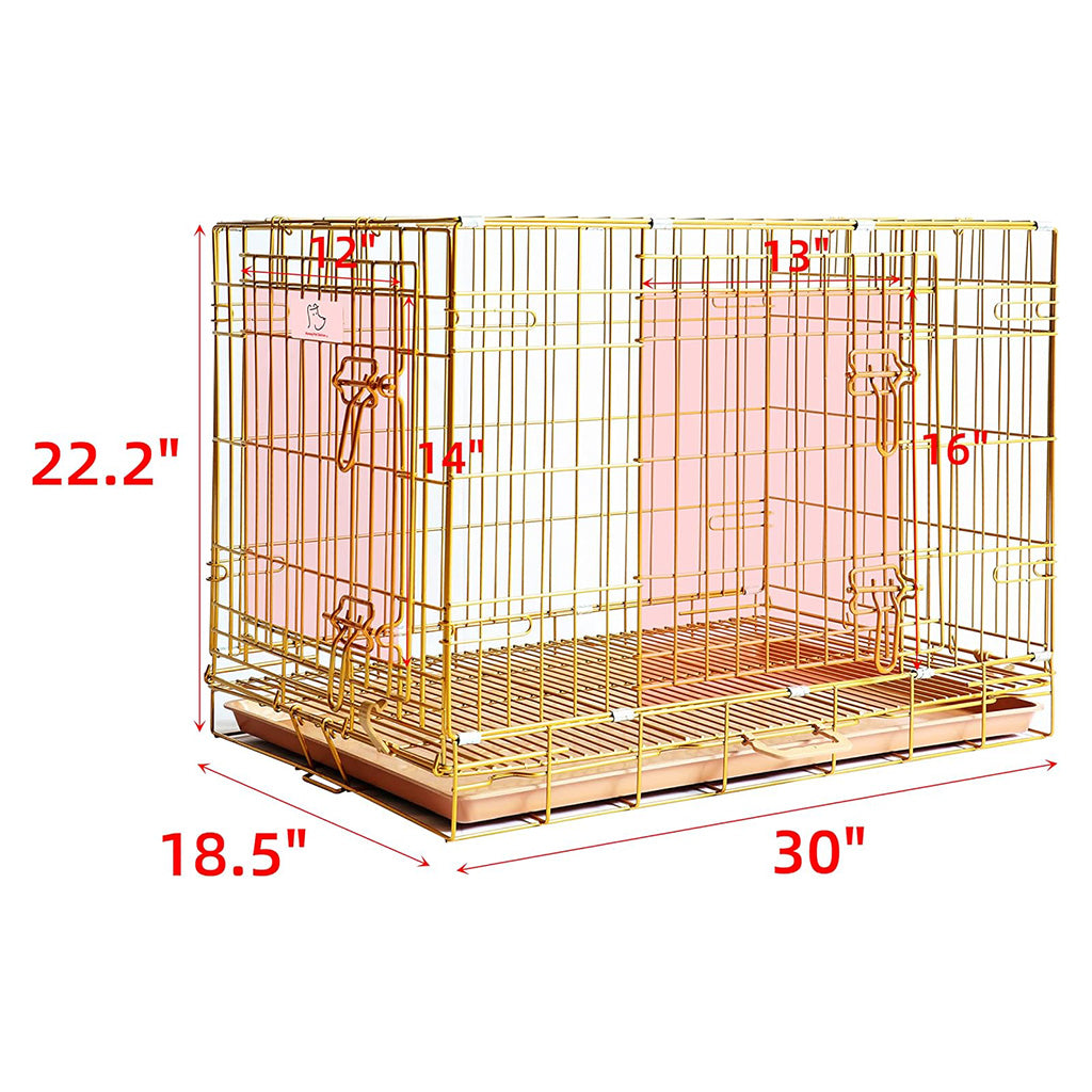24-42" Collapsible Copper Gold Dog Crate GLD24-42 - Tampa Home & Garden Store