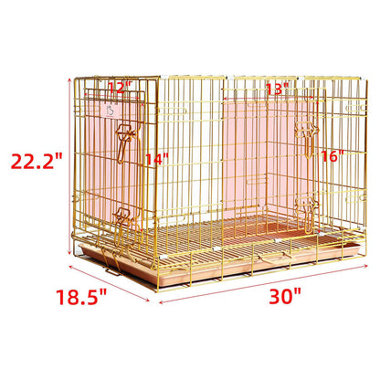 24-42" Collapsible Copper Gold Dog Crate GLD24-42 - Tampa Home & Garden Store