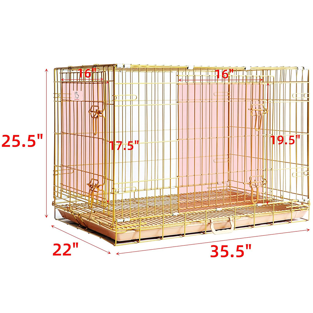 24-42" Collapsible Copper Gold Dog Crate GLD24-42 - Tampa Home & Garden Store