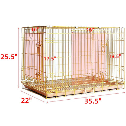 24-42" Collapsible Copper Gold Dog Crate GLD24-42 - Tampa Home & Garden Store