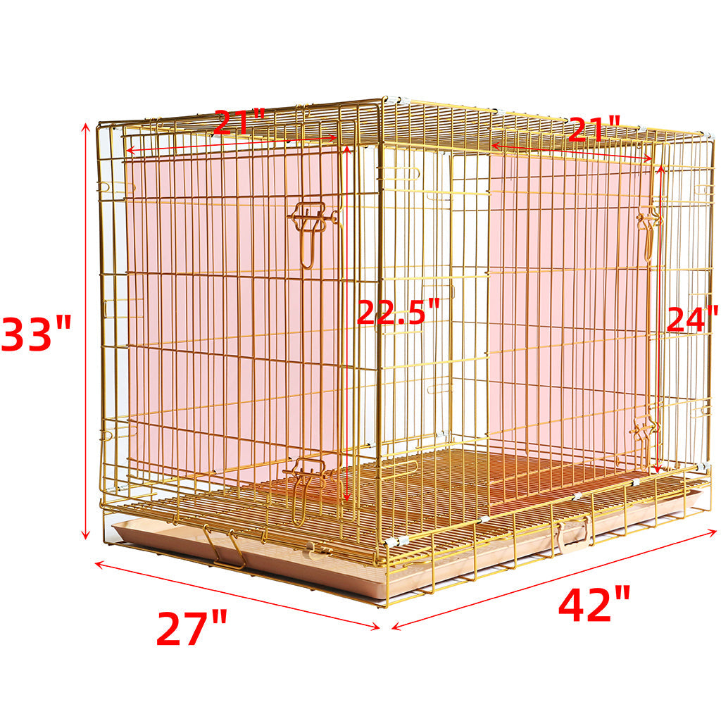 24-42" Collapsible Copper Gold Dog Crate GLD24-42 - Tampa Home & Garden Store