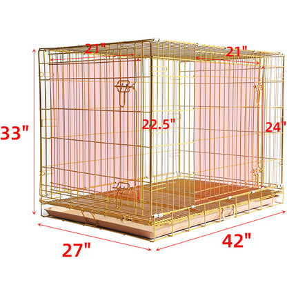 24-42" Collapsible Copper Gold Dog Crate GLD24-42 - Tampa Home & Garden Store