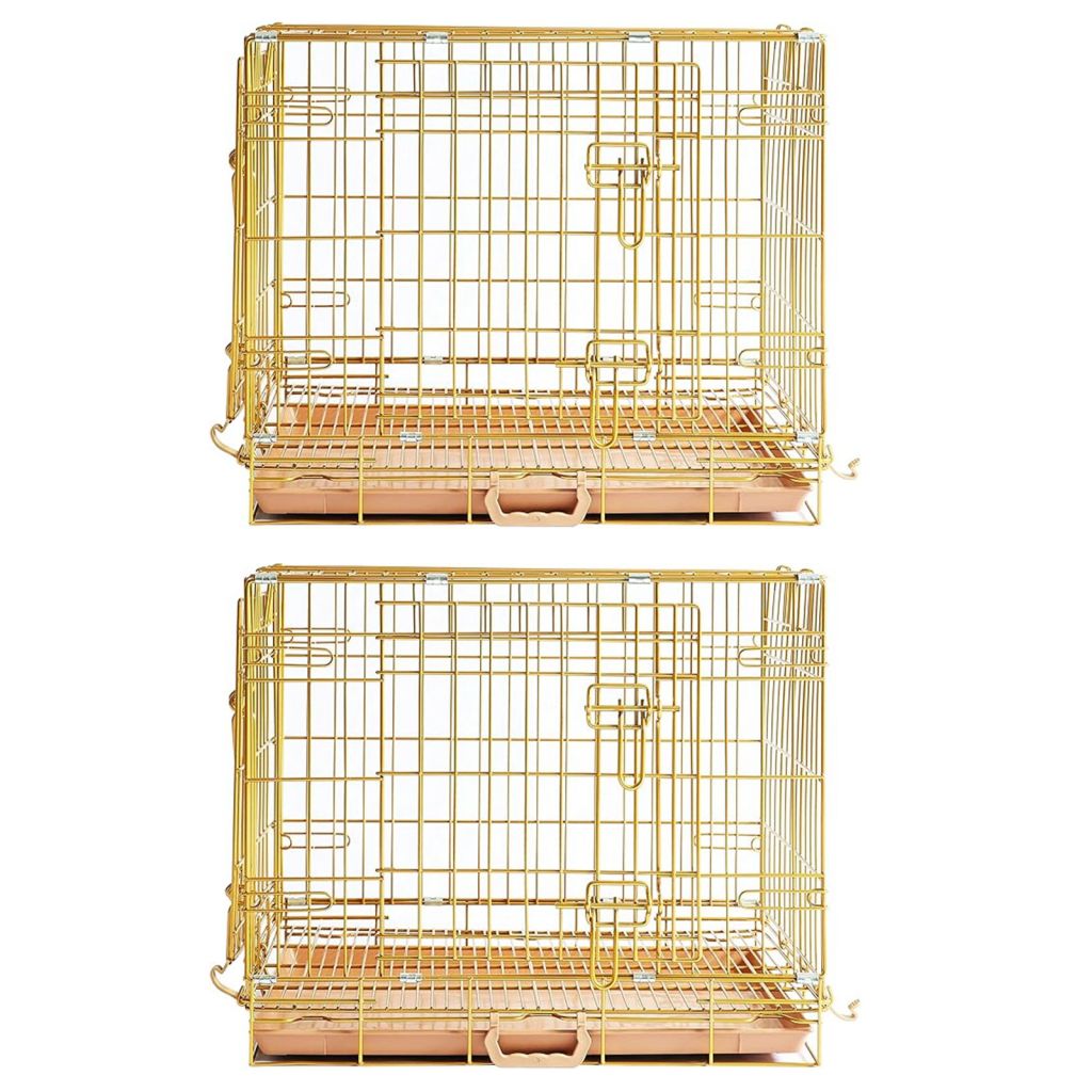 24-42" Collapsible Copper Gold Dog Crate GLD24-42 - Tampa Home & Garden Store