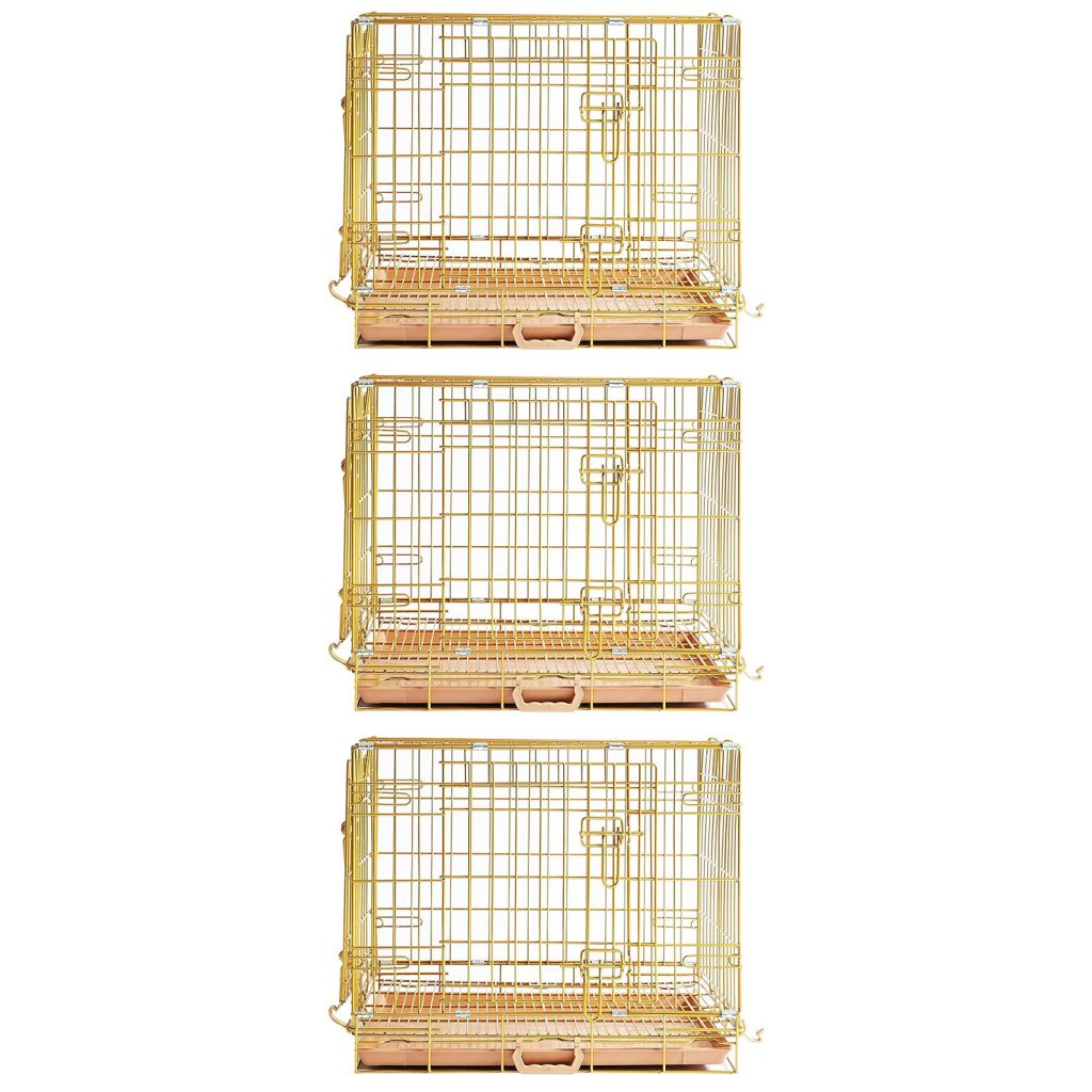 24-42" Collapsible Copper Gold Dog Crate GLD24-42 - Tampa Home & Garden Store
