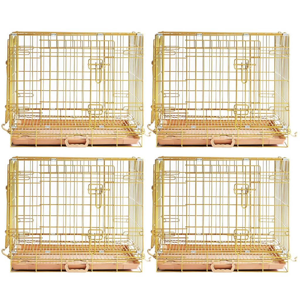 24-42" Collapsible Copper Gold Dog Crate GLD24-42 - Tampa Home & Garden Store