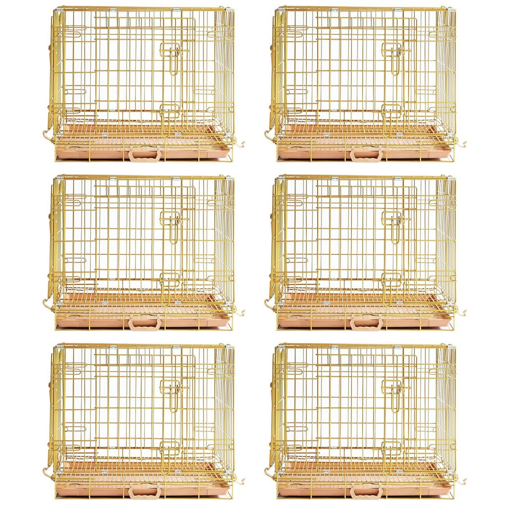 24-42" Collapsible Copper Gold Dog Crate GLD24-42 - Tampa Home & Garden Store