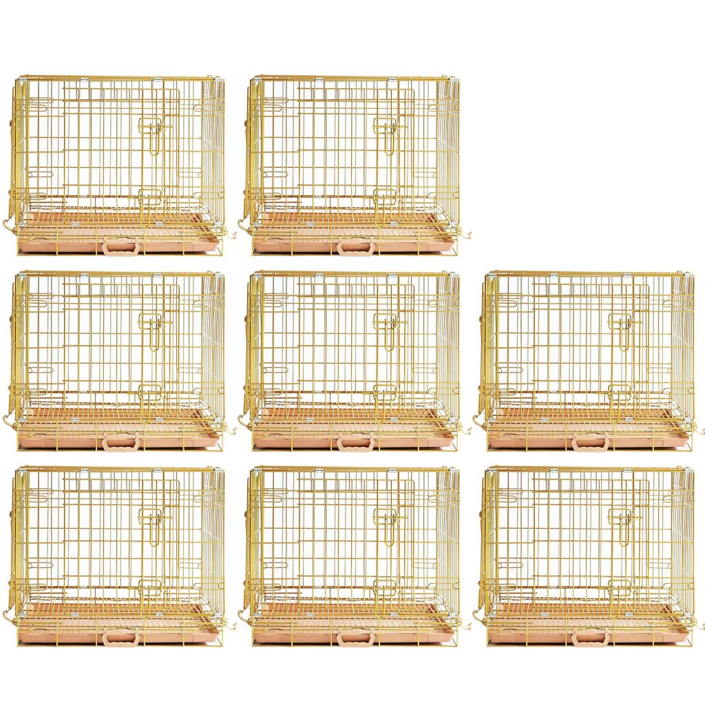 24-42" Collapsible Copper Gold Dog Crate GLD24-42 - Tampa Home & Garden Store