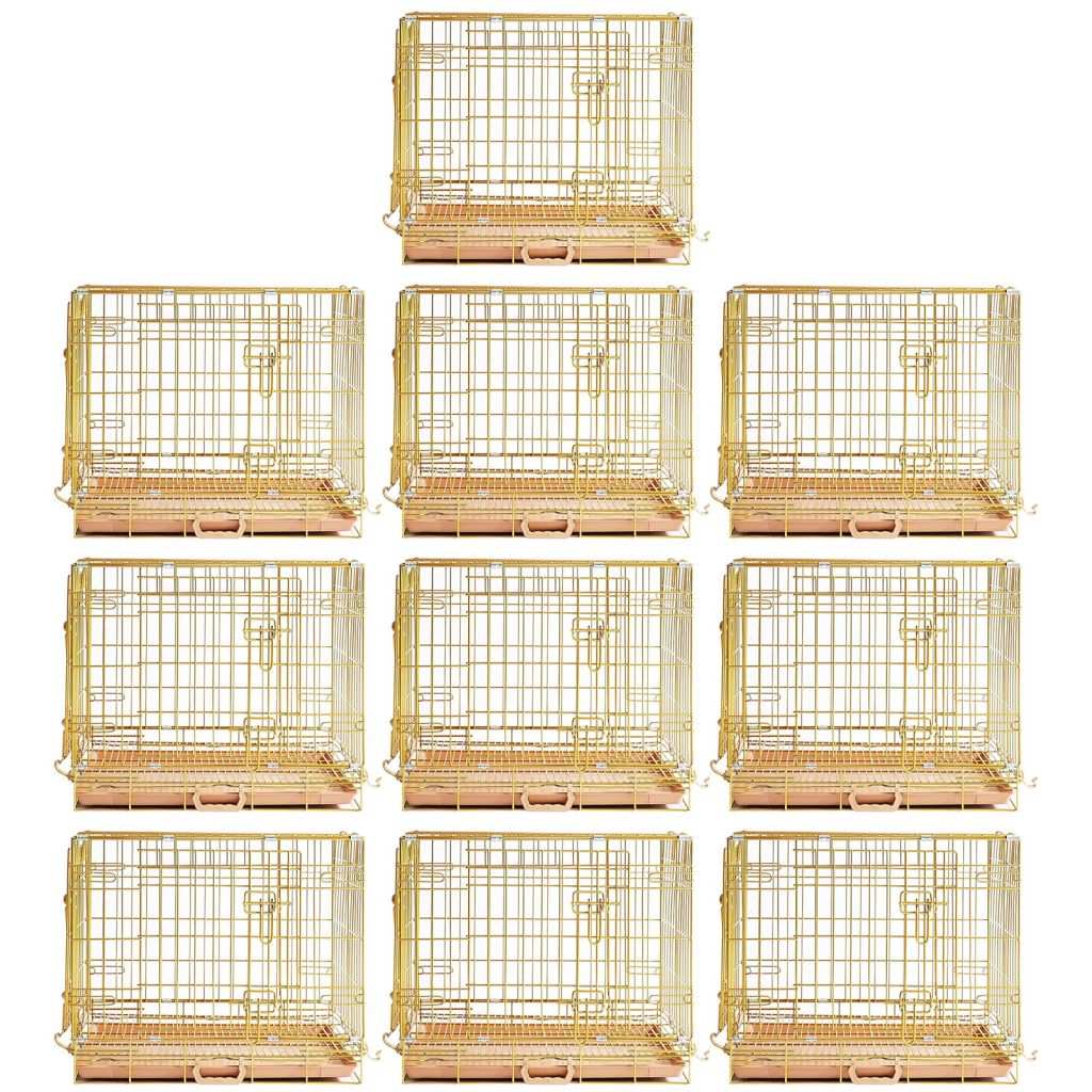 24-42" Collapsible Copper Gold Dog Crate GLD24-42 - Tampa Home & Garden Store