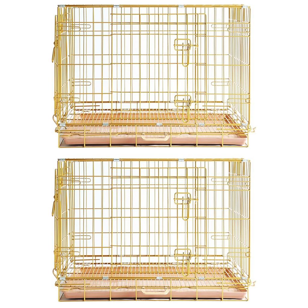 24-42" Collapsible Copper Gold Dog Crate GLD24-42 - Tampa Home & Garden Store