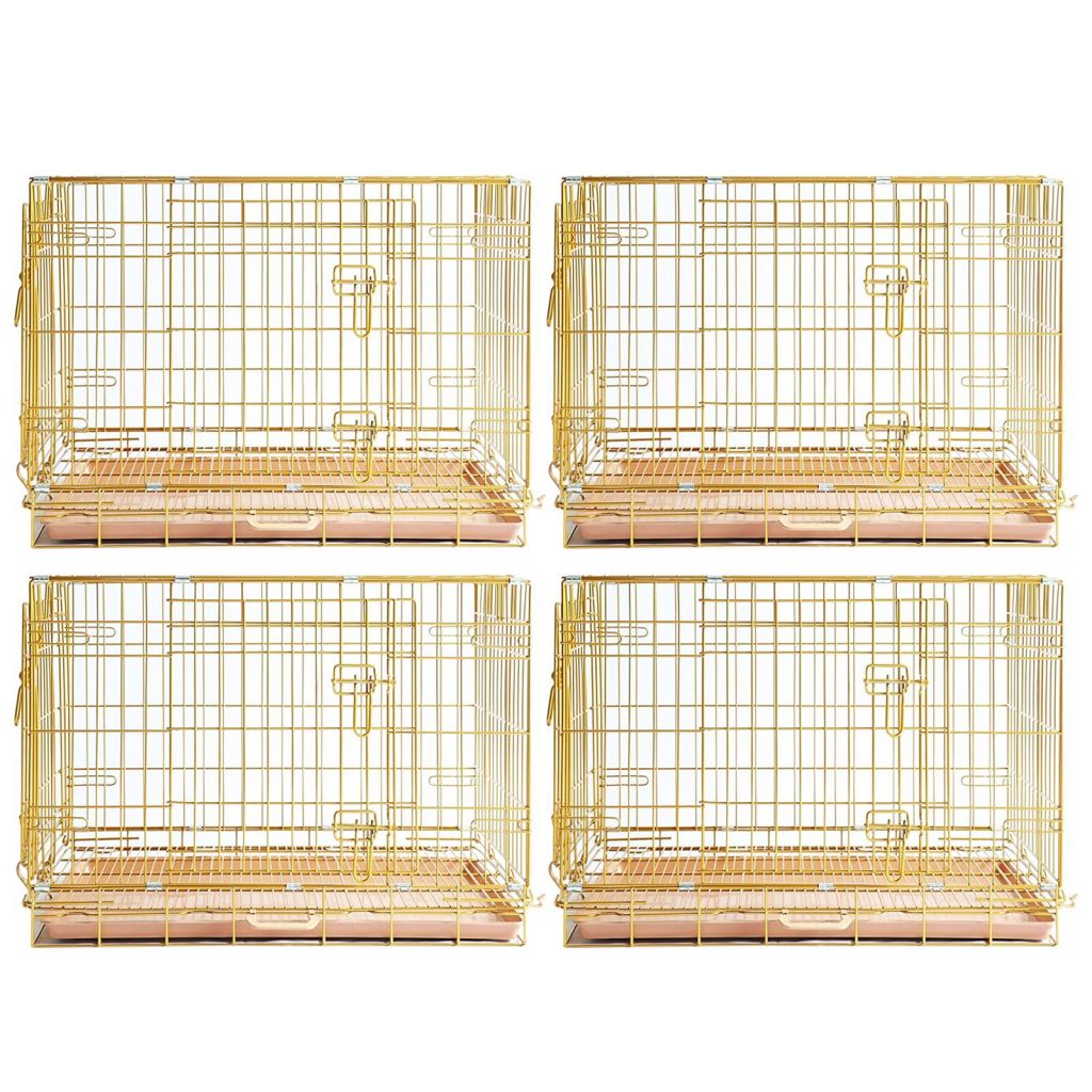 24-42" Collapsible Copper Gold Dog Crate GLD24-42 - Tampa Home & Garden Store