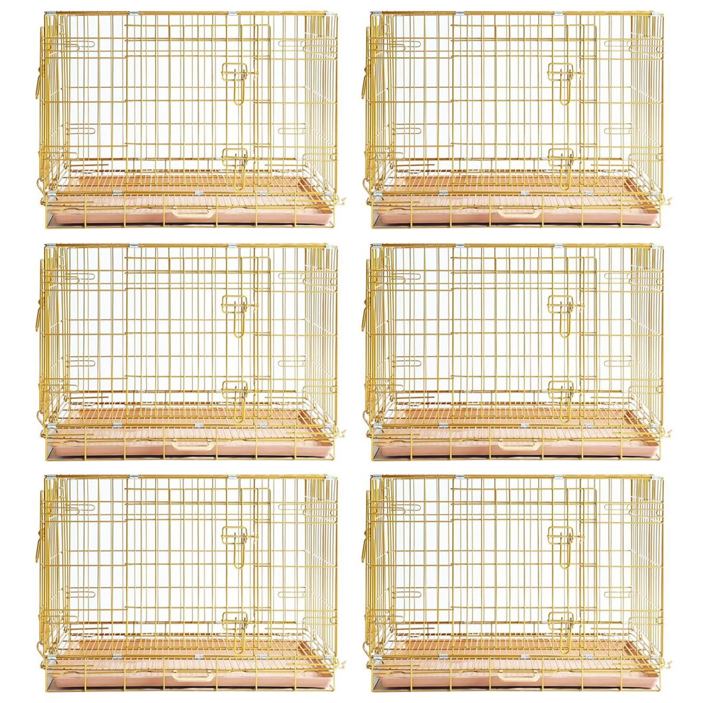 24-42" Collapsible Copper Gold Dog Crate GLD24-42 - Tampa Home & Garden Store