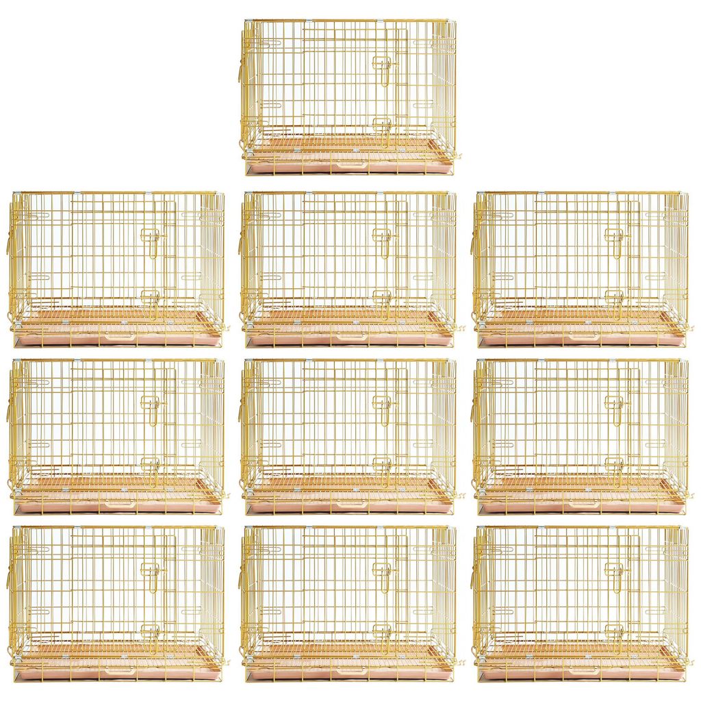 24-42" Collapsible Copper Gold Dog Crate GLD24-42 - Tampa Home & Garden Store