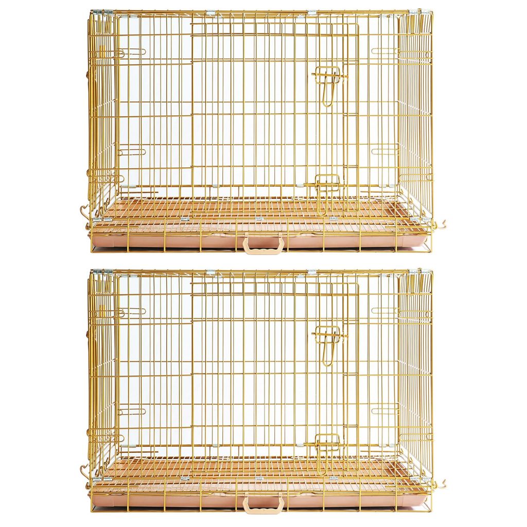 24-42" Collapsible Copper Gold Dog Crate GLD24-42 - Tampa Home & Garden Store