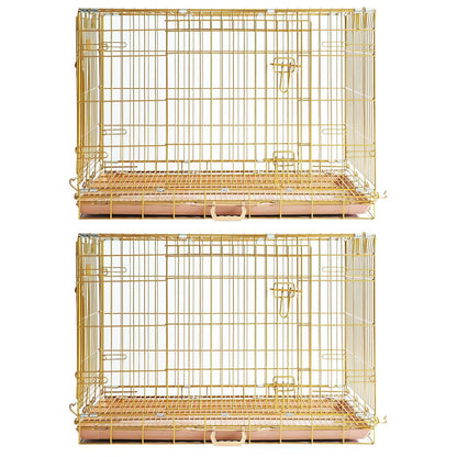 24-42" Collapsible Copper Gold Dog Crate GLD24-42 - Tampa Home & Garden Store