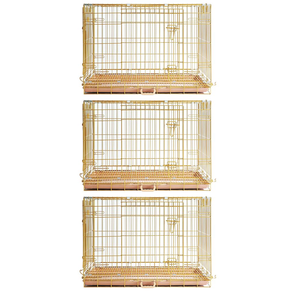24-42" Collapsible Copper Gold Dog Crate GLD24-42 - Tampa Home & Garden Store