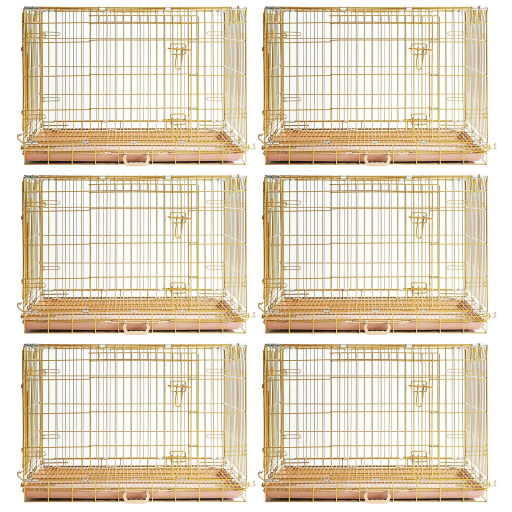 24-42" Collapsible Copper Gold Dog Crate GLD24-42 - Tampa Home & Garden Store