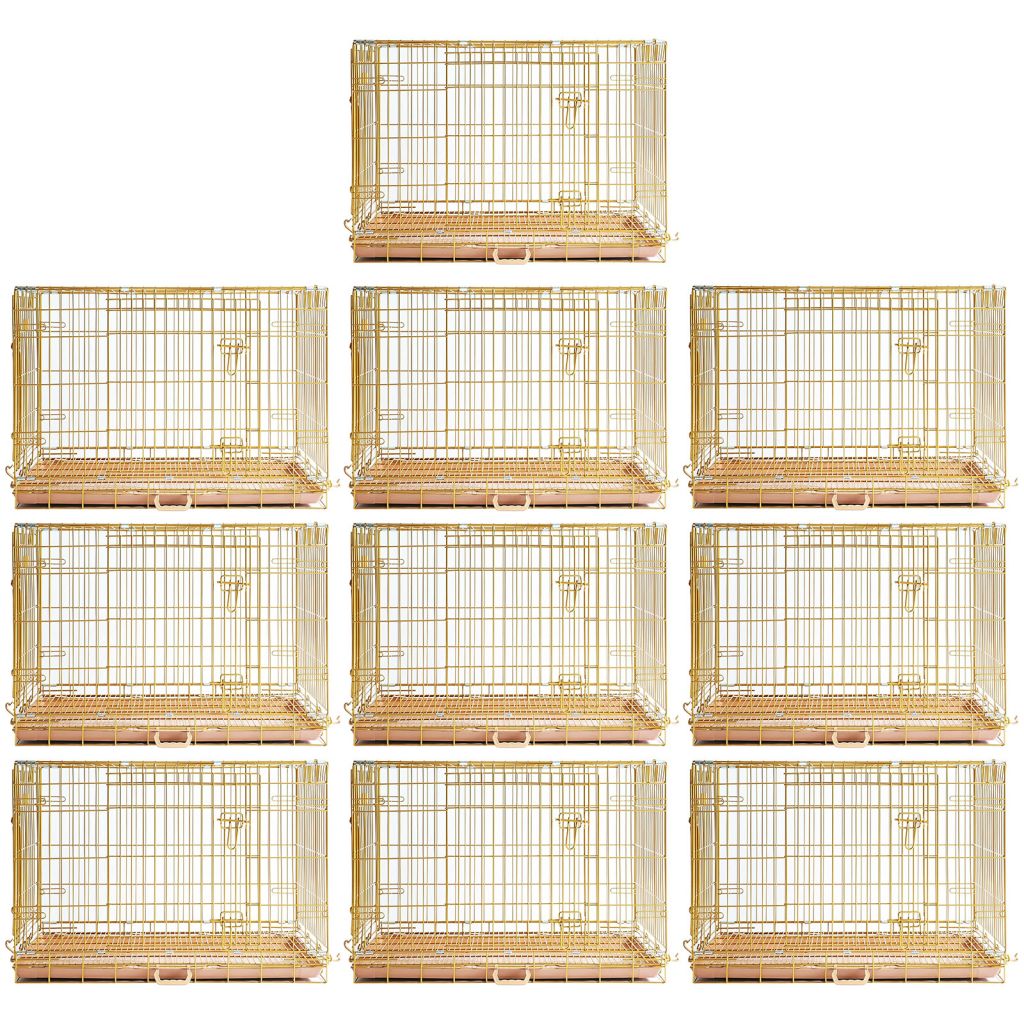 24-42" Collapsible Copper Gold Dog Crate GLD24-42 - Tampa Home & Garden Store