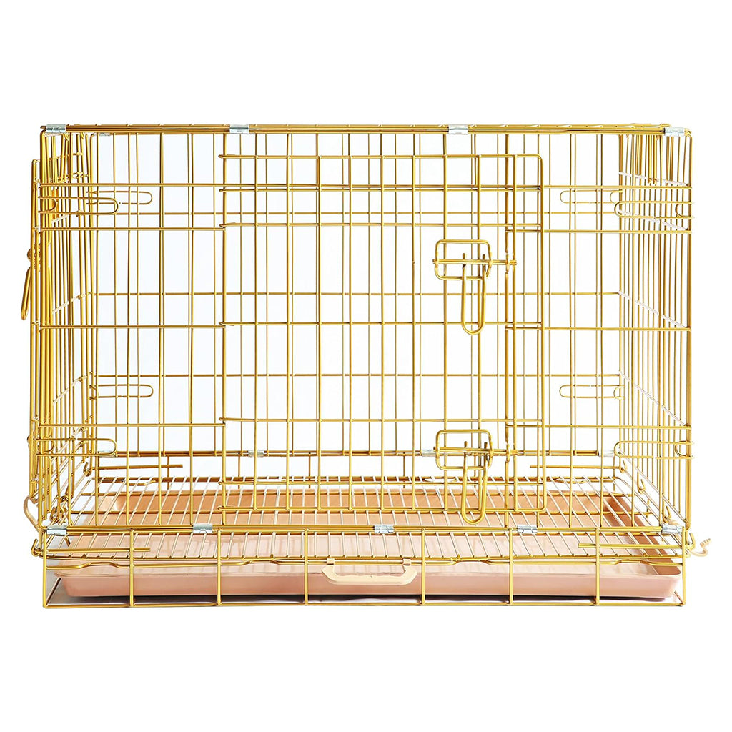 24-42" Collapsible Copper Gold Dog Crate GLD24-42 - Tampa Home & Garden Store