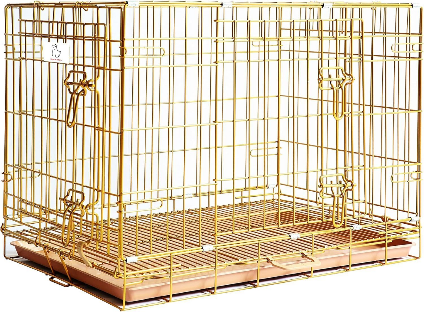 24-42" Collapsible Copper Gold Dog Crate GLD24-42 - Tampa Home & Garden Store