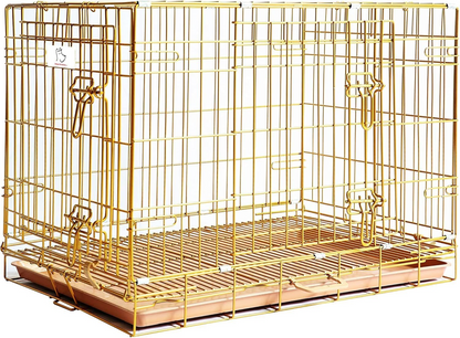 24-42" Collapsible Copper Gold Dog Crate GLD24-42 - Tampa Home & Garden Store