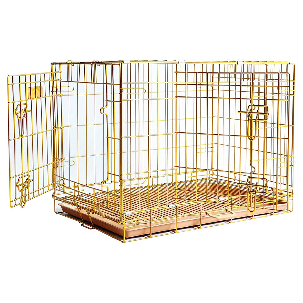 24-42" Collapsible Copper Gold Dog Crate GLD24-42 - Tampa Home & Garden Store