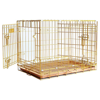 24-42" Collapsible Copper Gold Dog Crate GLD24-42 - Tampa Home & Garden Store