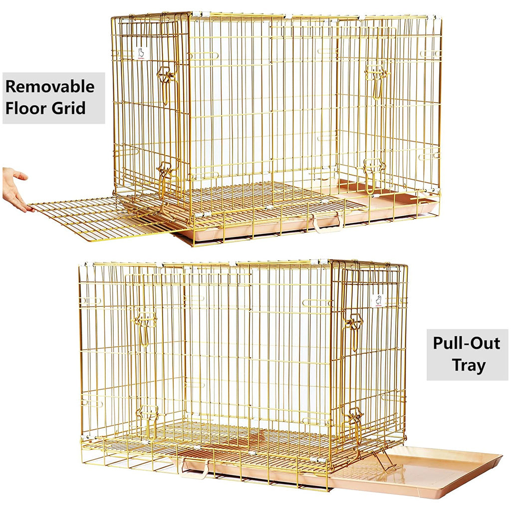 24-42" Collapsible Copper Gold Dog Crate GLD24-42 - Tampa Home & Garden Store