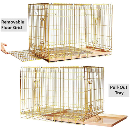 24-42" Collapsible Copper Gold Dog Crate GLD24-42 - Tampa Home & Garden Store
