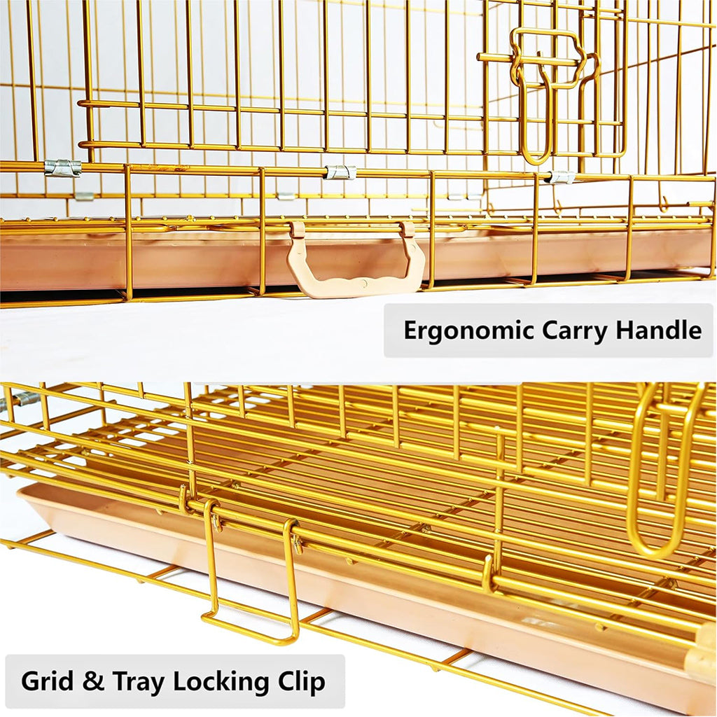 24-42" Collapsible Copper Gold Dog Crate GLD24-42 - Tampa Home & Garden Store