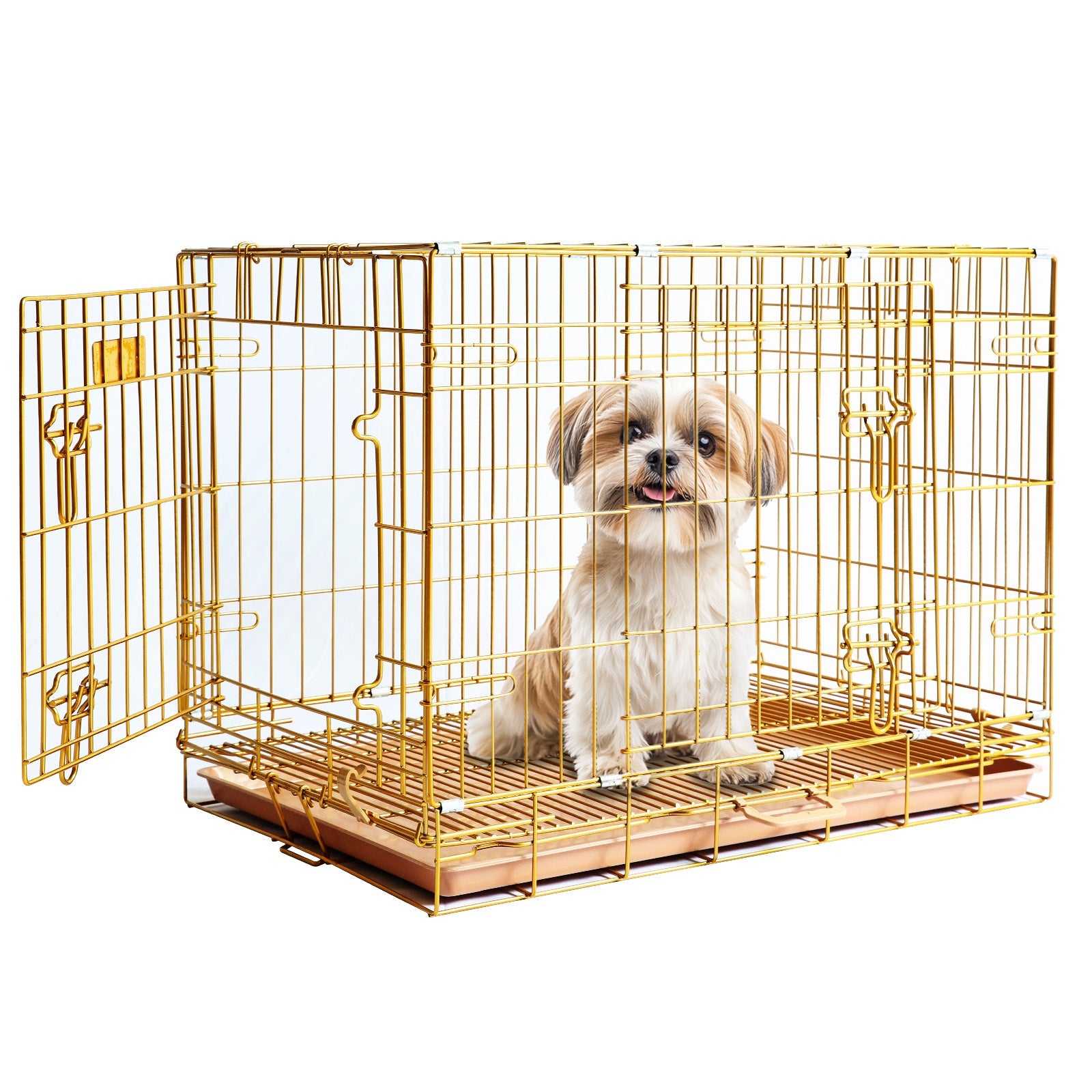 24-42" Collapsible Copper Gold Dog Crate GLD24-42 - Tampa Home & Garden Store
